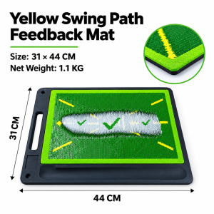 Golf Swing Path Feedback Mat with Rubber Base Reversible Sequin Trace Surface Portable Golf Training Aid for Indoor Outdoor Pr