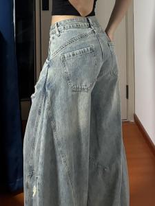 กางเกงยีนส์ทรงหลวมเอวสูง ทรงสลิมฟิต กางเกงขายาวทรงขากระบอก สำหรับผู้หญิง กางเกงยีนส์ทรงหลวมสไตล์ลำลอง กางเกงขายาวทรงหลวม