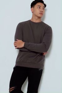 Kale Sally Sweater Baby Terry Asian Fit | Dark Grey