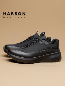 Harson Mens Outdoor Climbing Shoes Soft Bottom Casual Sports Shoes Black Business Leisure Footwear Breathable Comfortable
