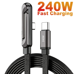 HANNUO | HANNUO 240W Type C Cable With Rotating Stand 2-in-1 Foldable Phone Holder & Fast Charging Cord USB-C Data Line for Laptop iPhone
