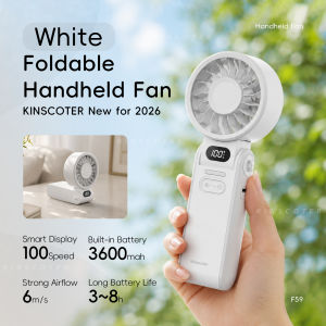 Kinscoter New Portable Handheld Fan 3600mAh Foldable Rechargeable Fan 100-level Free Control High Speed Outdoor Personal Fan