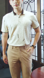 Áo polo nam Dugarco ngắn tay cổ nẹp họa tiết chữ chất cotton thoáng mát 243PLS22033