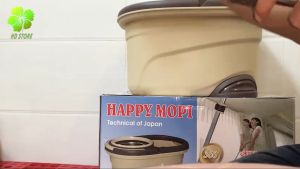 Cây lau nhà 360 rời cán Inox [CAO CẤP] Happy Mopi