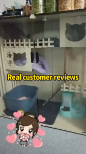Papapet Luxury Cat Villa Cat Cage Napakalaking Laki Transparent na Pet Cabinet na May Maraming Palapag at Movable