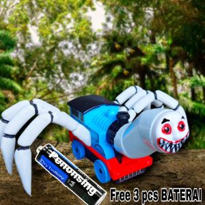 Mainan kereta laba-laba kereta choo choo charles kereta api hantu laba-laba choo choo charles bisa jalan pakai baterai