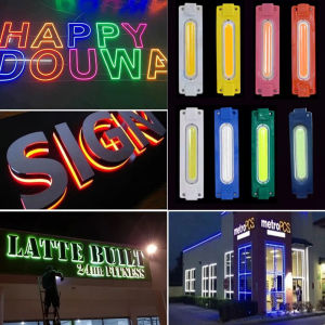 Angelila 20 pcs 12V 24V COB LED Modules Advertising Luminous Characters Backlight Modules IP65 Waterproof White Red Blue Green Yellow Pink Purple Ice Blue Warm White
