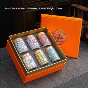 Mini Ceramic Enamel Tea Canister Travel Portable Sealed Storage Jar for Tea And Dry Fruits Nordic Style Household Essential