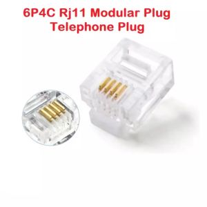 6P4C Rj11 Modular Plug Gold Plated Telephone Plug High Quality Telephone Connector 6P4C