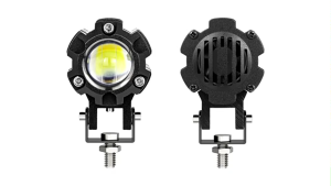 MOFOX 1Pair ZX2 Laser Gun 40W Motorcycle Mini Driving Light Dual Color White&Yellow High/Low Beam Auxiliary Light Headlight Spotlight LED Work Light with Fan