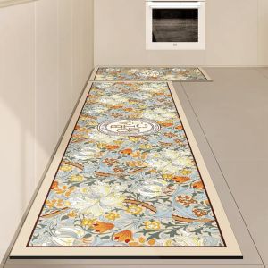 Thảm Nhà Bếp Gia Đình VIKAMA Của Mỹ Thảm Chống Thấm Dầu Chống Trượt Bùn Tảo Cát Có Đệm Thảm Chùi Chân Hoa Văn Bằng Vải Polyester