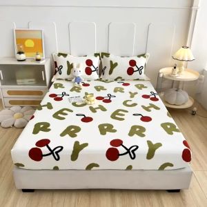 3IN1 Milk Fleece Thickened Sheet Single-Piece Coral Fleece Bedspread Cover Mattress Cover Anti-Slip Fix