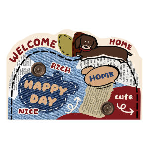 YUNHAOBUYI | Washable Scratchproof Non-Slip Half Circle Doormat