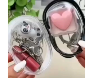 Multiple Use Thick Transparent Cable Wire Storage Makeup Storage Pouch (BLACK ONLY)