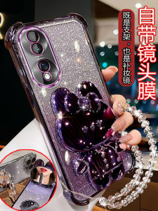 Honor 70 pro Womens Edition Phone Case Full Lens Protection with Mirror Stand Anti-Fall Durable Silicone Shell Creative Fashion