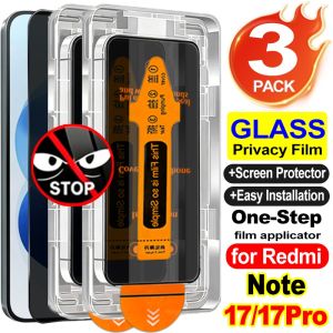 3Sets For Redmi Note 17 Series Privacy-Protecting Dust-Free Tempered Glass Screen Protector Scratch Fingerprint Resistant