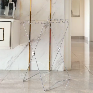 Portable Camping Kitchen Outdoor Folding Trash Rack Barbecue Picnic Stand Plastic Bag Support Frame Home Household Cleaning Tools