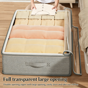 Drawer Style Flat Under-Bed Storage Box Low Profile Organizer for Off-Season Blankets & Clothing Home Closet Must-Have