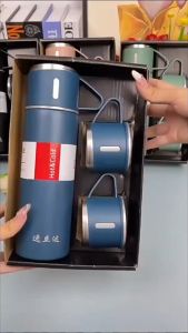 MATOUGUI - Termos Sultan Elegan Simple Air Minum Tahan panas/Dingin Polos Vacuum Flask Bottle Set 500ML Stainless SUS 304 Food Grade Anti Korosi Double Wall A36321-3