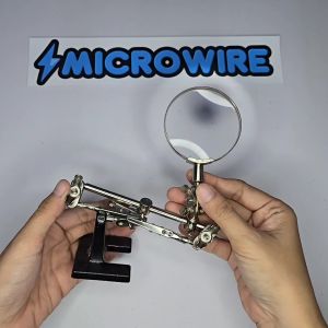 MW Third Hand Soldering Iron Stand Helping Clamp Vise Clip Magnifying Glass Tool Jelly