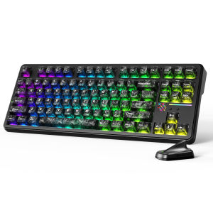 ATTACK SHARK | Bàn Phím Chơi Game Cơ Học Không Dây Attack Shark X87ULTRA 8K Màn Hình Ma Trận Điểm RGB Pin Sạc 10000mAh Hỗ Trợ Thay Nóng 88 Phím