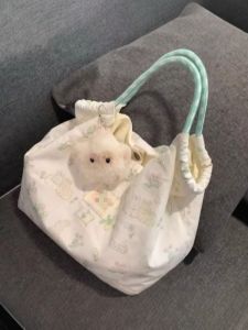 Túi Đeo Vai Hình Thỏ in Họa Tiết Dễ Thương Túi Vải Canvas Dung Tích Lớn Túi Xách Tay Túi Học Sinh Túi Nữ Thời Trang Thường Ngày