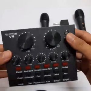Sound card V8 Alat Karaoke Bluetooth Untuk Live Streaming Karaoke Tiktok Youtube Plus Microphone Garansi Distributor Resmi Model Soundcard V8 Plus - Lazada
