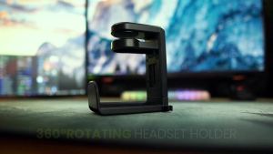 No Punch Table Clip Hook Headphone Holder 360 Degree Rotating Headphone Holder Storage Hanging Cloth Coat Keys Towel Organizer