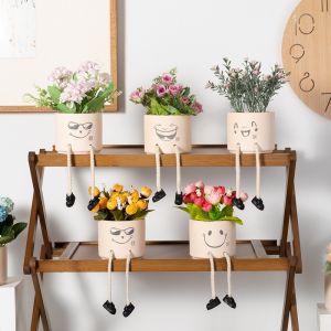 Instagram Hanging Foot Doll Flower Arrangement Artificial Flower Green Plant Potted Plant Living Room Desktop Decorative Small Ornaments Creative Home Decorations