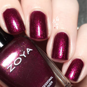 Zoya Britta No-Bake Metallic Nail Polish Fine Shimmer White Enhancing Purple Red Wine Color 15ml Long Lasting Glossy Finish