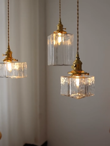 Japanese Glass Pendant Light Vintage Dining Light Kitchen Bar Counter Chandelier Ceiling Lights Cafe Decorative Hanging Light Minimalist Bedroom Bedside Chandelier
