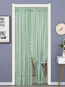 French Luxurious Lace Door Curtain Privacy Curtain No Punching Extendable Rod Simple Bedroom Window Short Curtain