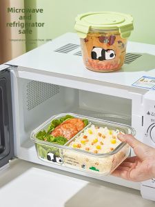 CrossOver | Heatable Glass Lunch Box with Cover Insulated Meal Container for Office Workers Rectangular High Borosilicate Heat Resistant Glass