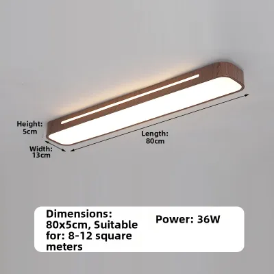 HUOHUAQIU | Vintage Style Walnut Wood Grain LED Ceiling Light