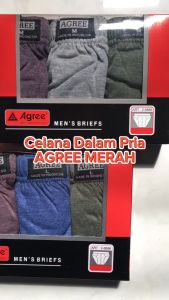 Grosir 6 Pcs Celana Dalam Laki Laki Agree Merah Art 8886 | CD Pria Dewasa Bahan Katun Murah