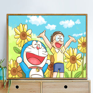 Bandai | Tranh Sơn Dầu Hoạt Hình Doraemon Theo Số Trang Trí Nhà Cửa Tranh Nghệ Thuật Treo Tường Hiện Đại Cho Phòng Khách Phòng Ngủ Không Cần Khung.