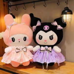 30CM Sanrio Plushies Dolls Cartoon Kuromi Dress Stuffed Big Plush Doll My Melody Plush Toys Pillow Room Deco Kids Birthday Gifts