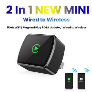 Wired to Wireless CarPlay Android Auto Adapter For OEM Car With Wired CarPlay/Android Auto Smart Mini Box Plug&Play Bluetooth