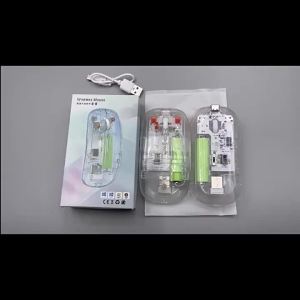 kebidumei | KEBIDUMEI Wireless Mouse Dual Mode Bluetooth Mouse 500mAh Rechargeable Silent Mouse Transparent Office Mice for Laptop Macbook