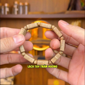 Lách tay trầm hương tốc kiến tự nhiên cao cấp Sơn Mộc Hương mùi thơm sống ngọt lâu dài đeo tay nam nữ mang ý nghĩa phong thủy may mắn tài lộc
