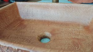 KOEN HANDMADE DESIGNER ART BASIN CERAMIC COUNTER TOP BASIN (RETANGULAR) 470mm (L) x 320mm(W) x 140mm(H)