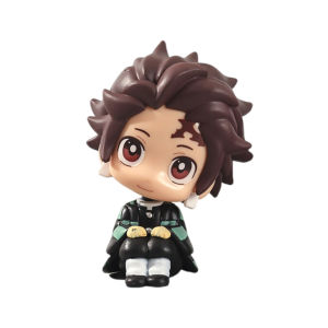 8/9cm Anime Cute Q Versão Demon Slayer Action Figure Sentada Tanjiro Kamado Nezuko PVC Action Model Kid Toy Gift