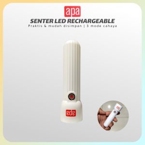 Apa Senter LED Rechargeable 2W 800 mAh Lampu Senter Terang Murah Berkualitas