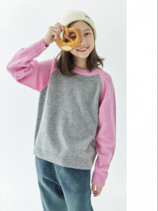 KECHU | Autumn and Winter Childrens Sweater Classic Match Style Shoulder Inserted Multicolor Wool
