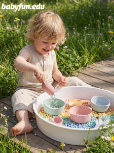 babyfun.edu | Upgraded Montessori Sensory Tray Construction Toy