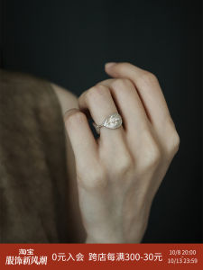 L.Bardeen Vintage Chinese Style Open Ring with Zircon 925 Pure Silver Womens Luxury Fashion Jewelry Fresh out Design
