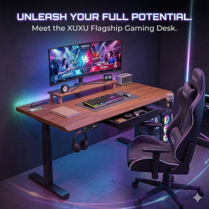 XUXU Electric Standing Desk Automatic Adjustable Height Computer Table Smart Lifting Ergonomic Gaming/Office/Study Table Desk