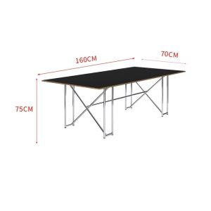 Stainless Steel Conference Table Accessible Luxury Minimalist Modern Home Living Room Table Transparent Workbench Tempered Glass Dining Table