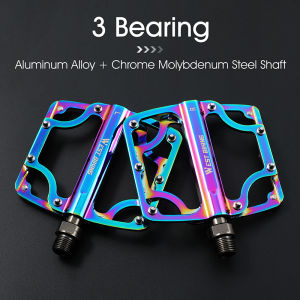 West Biking | WEST BIKING Ultralight Aluminum Alloy Bike Pedals 3 Sealed Bearings Hollow Wide Tread 14 Anti-slip Pins Bicycle Pedals For MTB