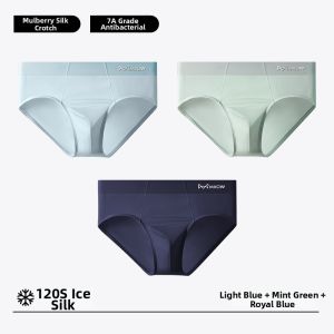 MiiOW | Cool Ice Silk Antibacterial Breathable Seamless Mens Underwear Triangle Briefs